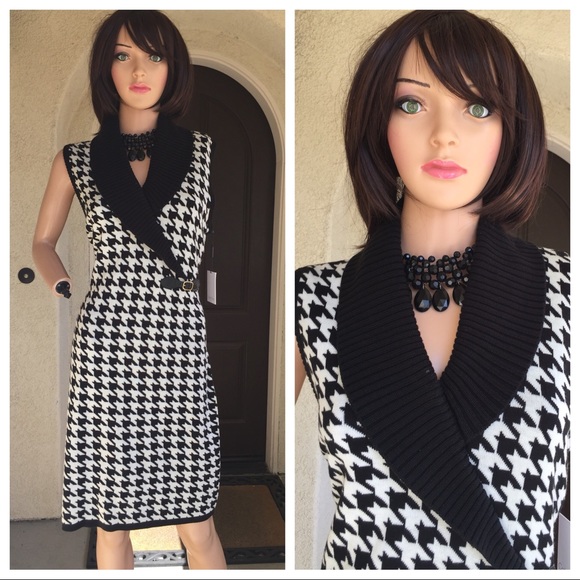 houndstooth sweater dress